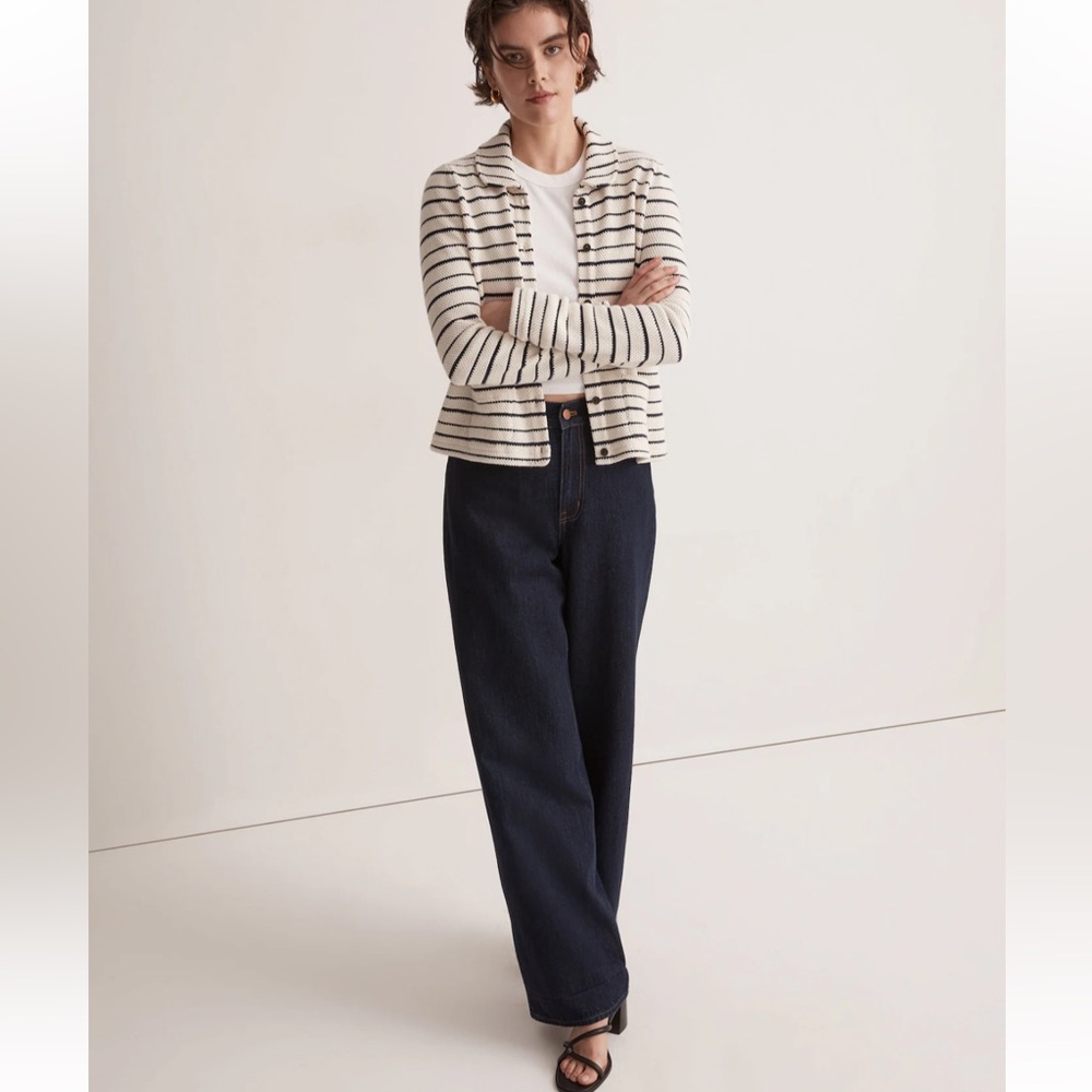 Madewell Striped Button-Front Collared Cardigan - image 7